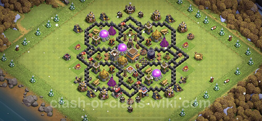 Farm Base Hôtel de Ville niveau 8 + Lien (Link) - Village HDV 8 / TH8