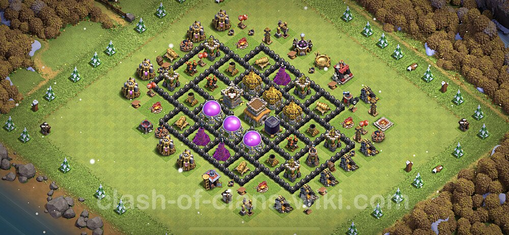 Base plan TH8 (design / layout) with Link, Anti Everything, Hybrid for Farming 2023, #576