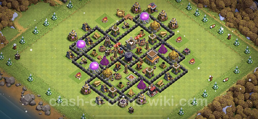 Base plan TH8 Max Levels with Link, Anti Everything for Farming 2023, #579