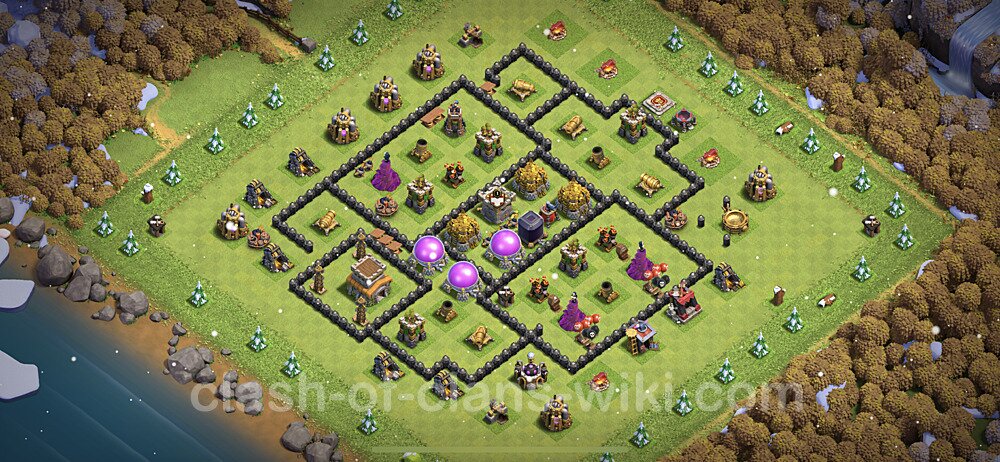 Base plan TH8 Max Levels with Link, Anti Everything for Farming 2023, #580