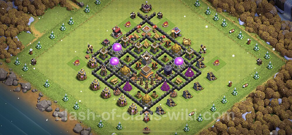 Base plan TH8 (design / layout) with Link, Anti Everything, Hybrid for Farming 2023, #582