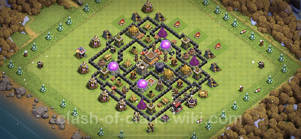 Base plan TH8 (design / layout) with Link, Anti Everything, Hybrid for Farming 2023, #583