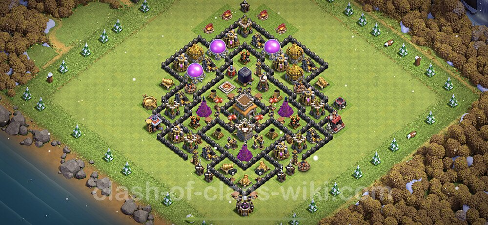 Base plan TH8 (design / layout) with Link, Anti Everything, Hybrid for Farming 2023, #586