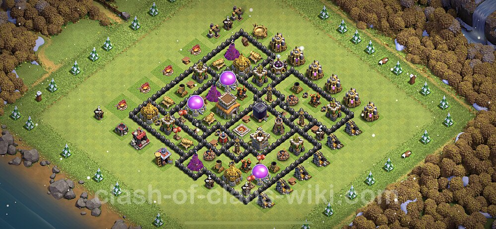 Base plan TH8 (design / layout) with Link, Anti 3 Stars for Farming, #597