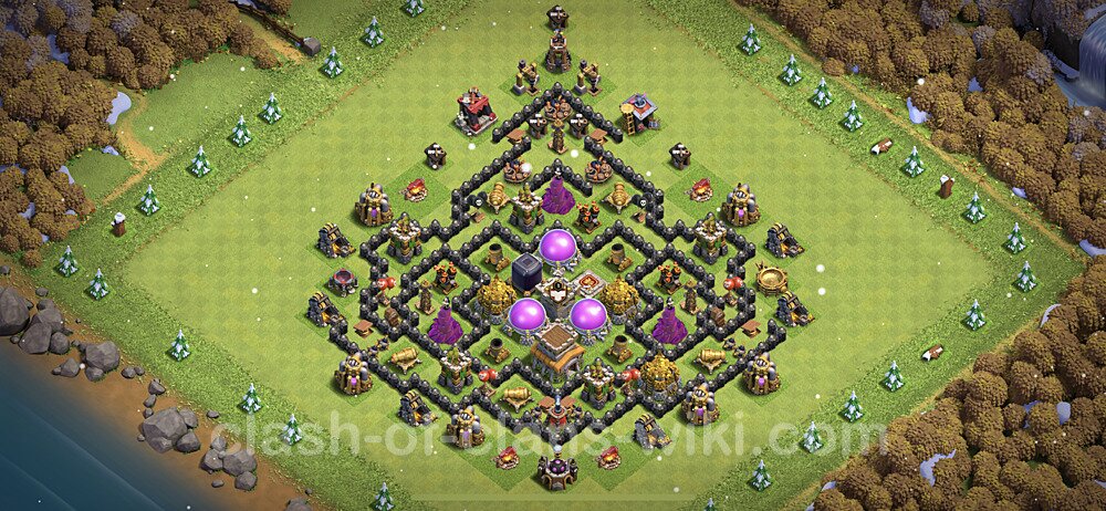 Base plan TH8 (design / layout) with Link, Anti 2 Stars for Farming, #599