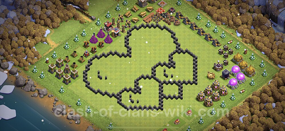 TH8 Troll Base Plan with Link, Copy Town Hall 8 Funny Art Layout 2023, #1