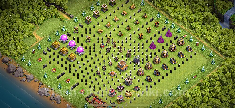 Funny Troll Diseño de aldea Ayuntamiento 8 Copiar - COC TH8 Perfecta Distribucion 2024 + Enlace, #1356