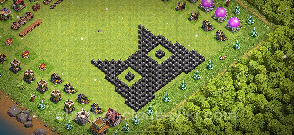 TH8 Troll Base Plan with Link, Copy Town Hall 8 Funny Art Layout 2025, #2085