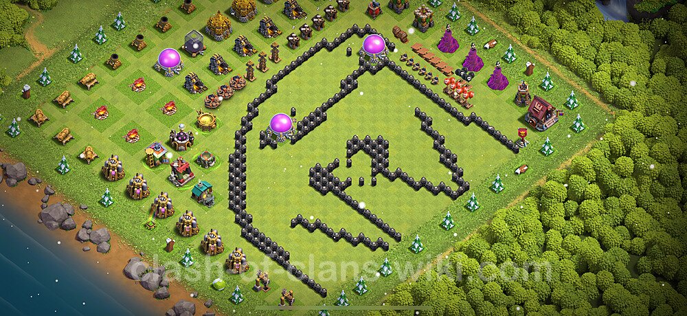 TH8 Troll Base Plan with Link, Copy Town Hall 8 Funny Art Layout 2025, #2093