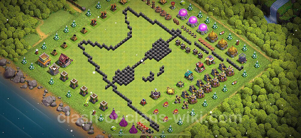 Funny Troll Base Th8 With Link Town Hall Level 8 Art Base Copy 2143