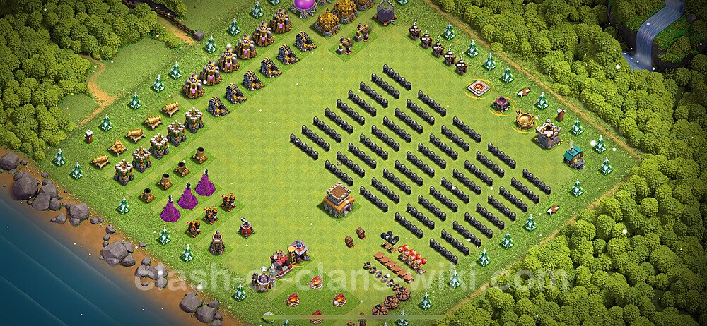 TH8 Troll Base Plan with Link, Copy Town Hall 8 Funny Art Layout 2024, #23