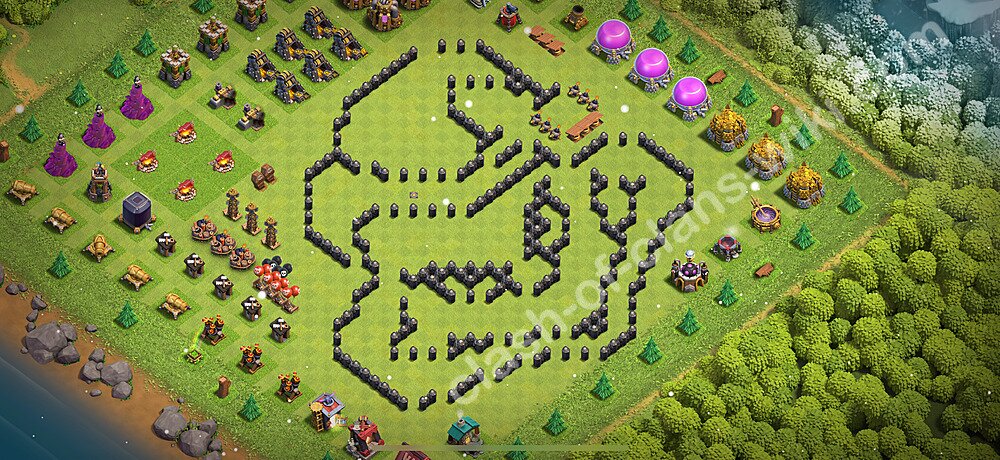 Die Troll Base RH8 + Link 2026 - COC Rathaus Level 8 Funny Troll Base, #2365