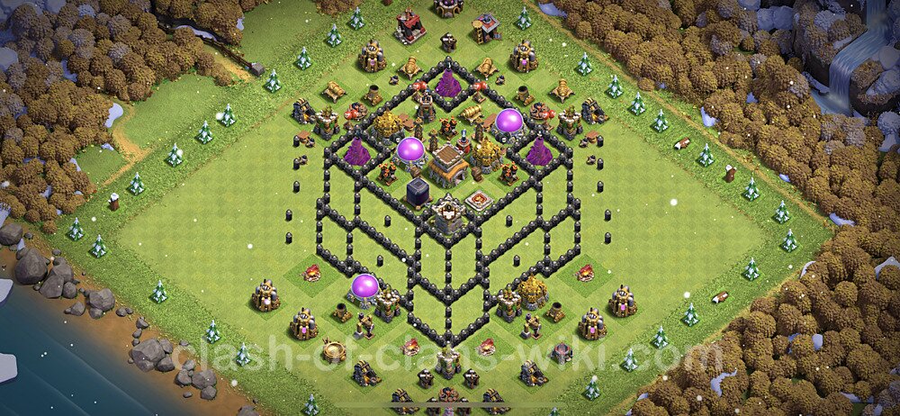 TH8 Troll Base Plan with Link, Copy Town Hall 8 Funny Art Layout 2023, #4