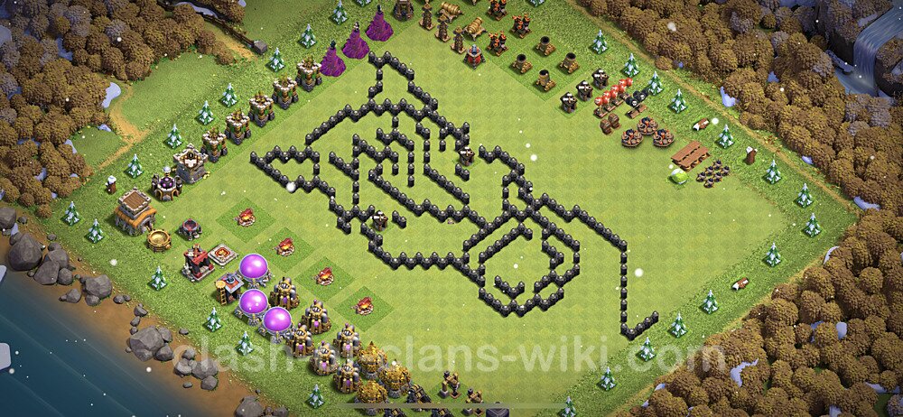TH8 Troll Base Plan with Link, Copy Town Hall 8 Funny Art Layout 2023, #7