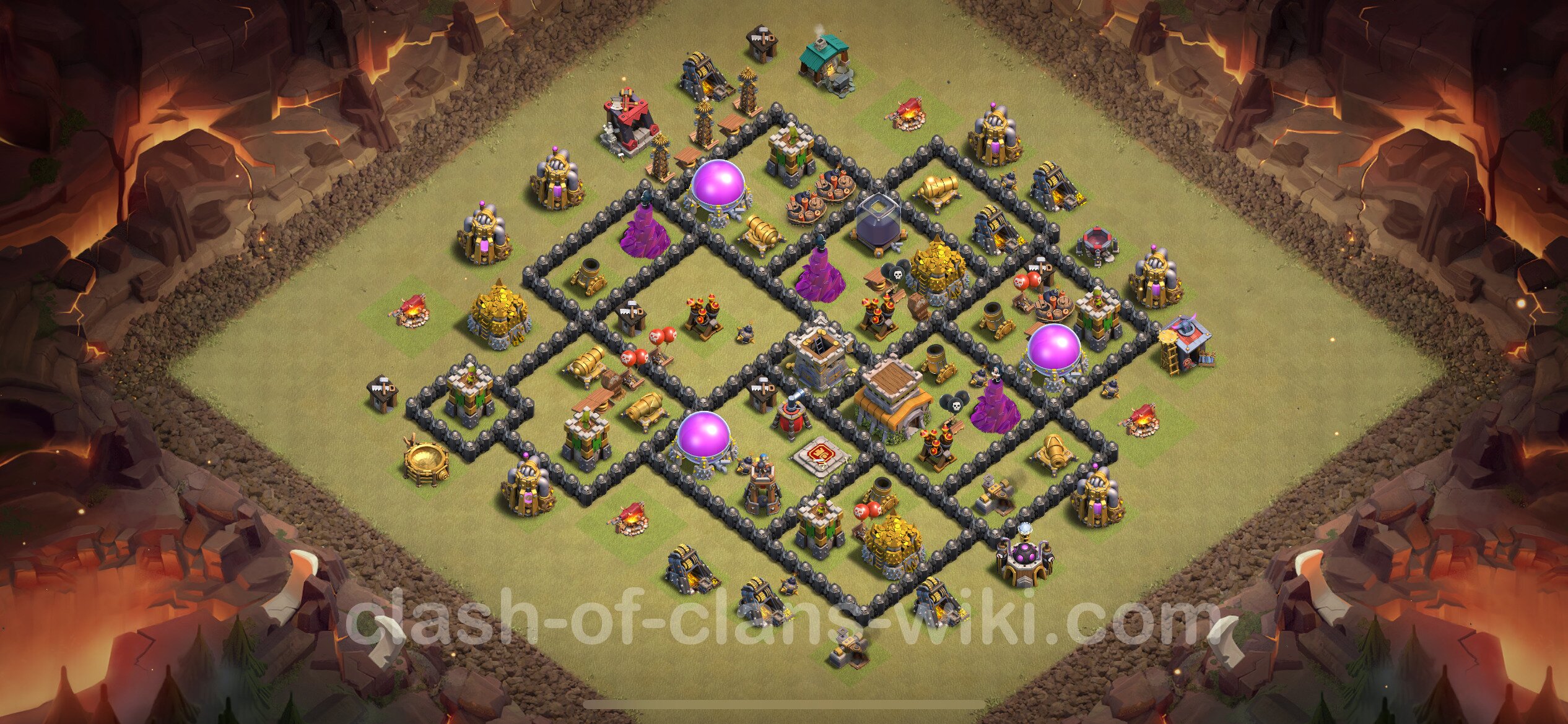 Clash Of Clans Town Hall 8 War Base Link Best War Base TH8 with Link, Hybrid - Town Hall Level 8 CWL Base Copy