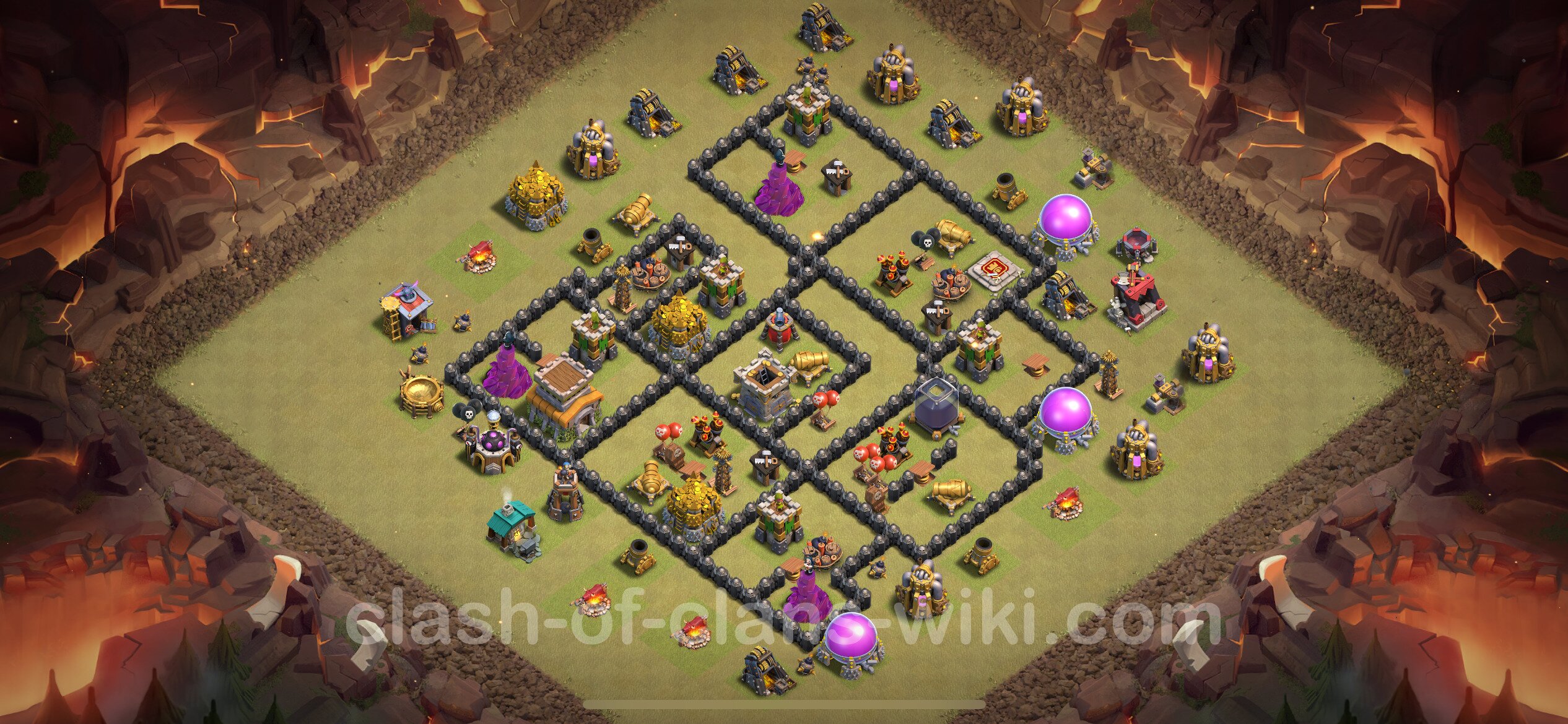 Best War Base TH8 with Link 2023 - Town Hall Level 8 CWL Base Copy, #896