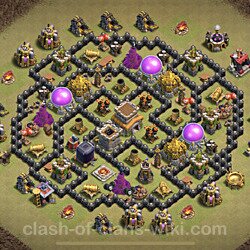 Diseño de aldea para Ayuntamiento nivel 8 para guerra (#1)