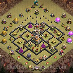 Die Maximal Clan War Base RH8 + Link 2024 - COC Rathaus Level 8 Kriegsbase (CK / CW), #1278