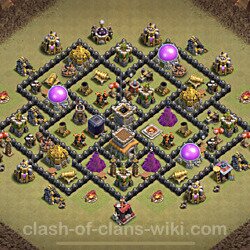 Base plan (layout), Town Hall Level 8 for clan wars (#7)