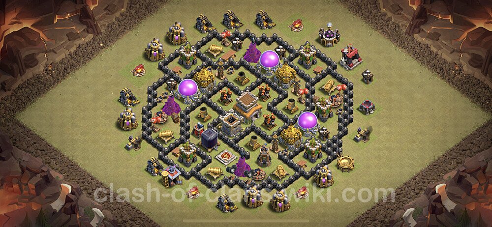 Die Clan War Base RH8 + Link, Anti 3 Sterne, Hybrid 2023 - COC Rathaus Level 8 Kriegsbase (CK / CW), #1