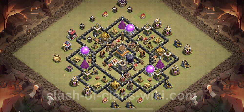 Die Clan War Base RH8 + Link, Anti 2 Sterne, Hybrid 2023 - COC Rathaus Level 8 Kriegsbase (CK / CW), #15
