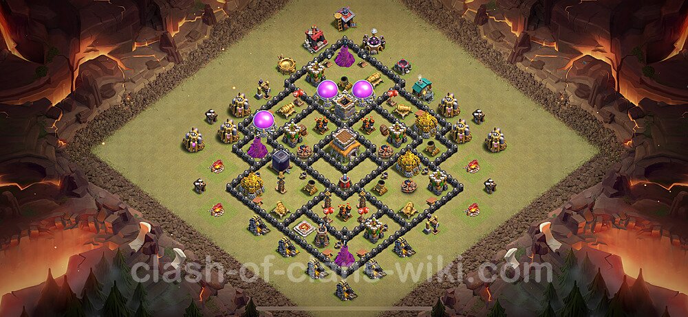 Die Maximal Clan War Base RH8 + Link, Anti Alles 2024 - COC Rathaus Level 8 Kriegsbase (CK / CW), #1933