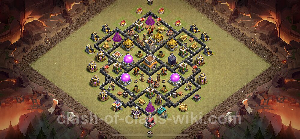 TH8 War Base Plan with Link, Anti Everything, Hybrid, Copy Town Hall 8 CWL Design 2024, #1946