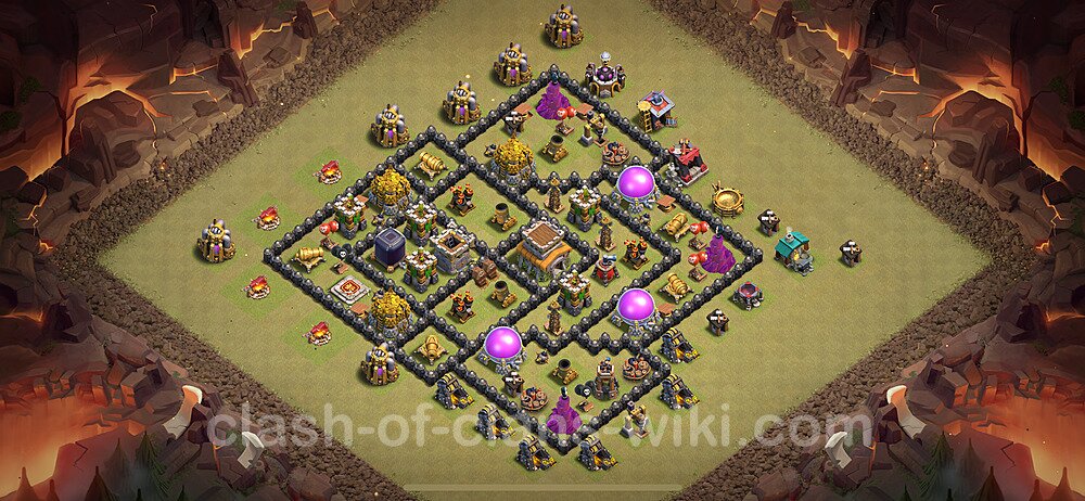 TH8 Anti 2 Stars War Base Plan with Link, Anti Everything, Copy Town Hall 8 CWL Design 2024, #1969