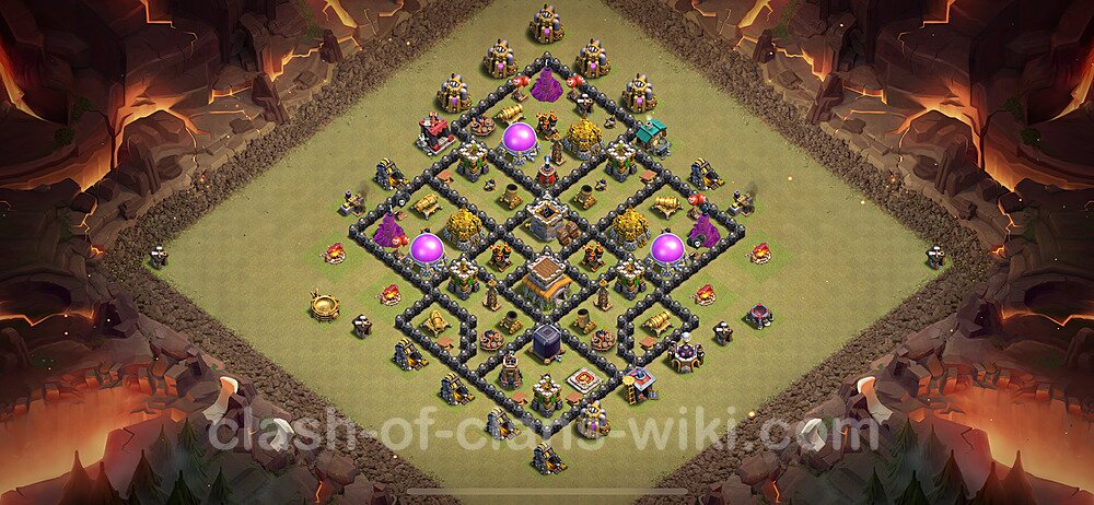 TH8 Max Levels War Base Plan with Link, Anti Everything, Copy Town Hall 8 CWL Design 2024, #1981