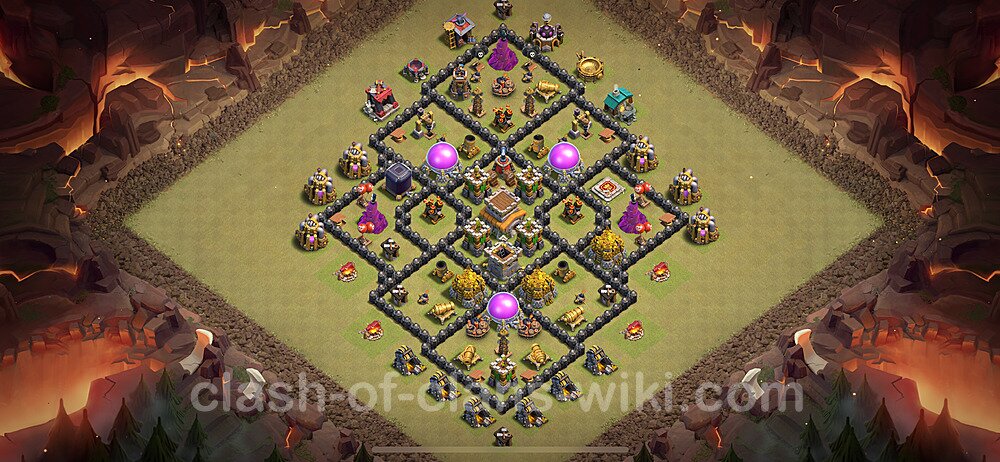 TH8 War Base Plan with Link, Anti Air / Dragon, Hybrid, Copy Town Hall 8 CWL Design 2024, #1983