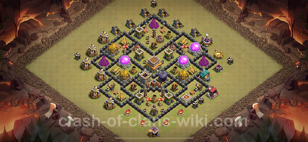 TH8 Anti 3 Stars War Base Plan with Link, Anti Everything, Copy Town Hall 8 CWL Design 2024, #2010