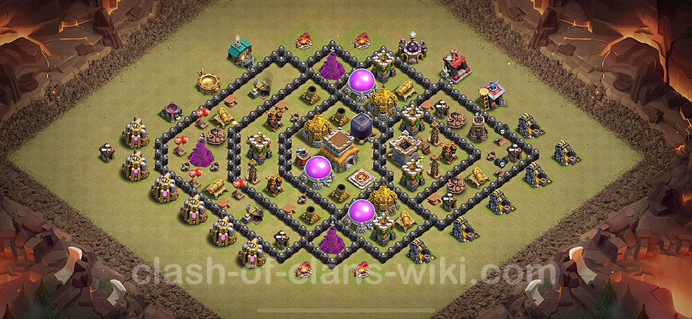 TH8 Anti 3 Stars War Base Plan with Link, Anti Everything, Copy Town Hall 8 CWL Design 2024, #2025