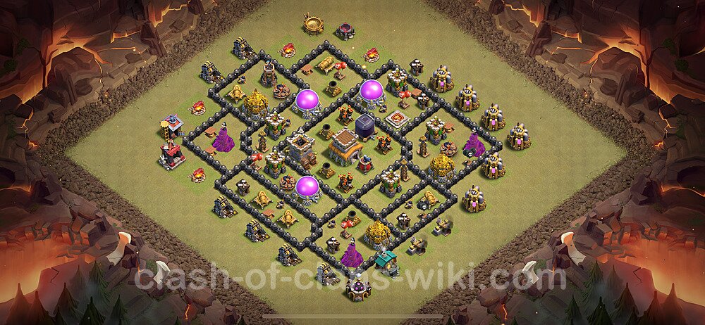 TH8 War Base Plan with Link, Anti Everything, Copy Town Hall 8 CWL Design 2024, #2027