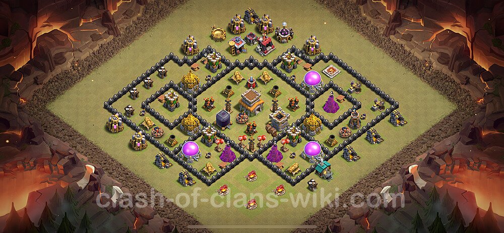 TH8 War Base Plan with Link, Anti Air / Dragon, Hybrid, Copy Town Hall 8 CWL Design 2024, #2030