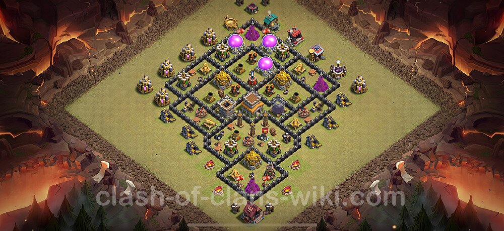 TH8 Anti 2 Stars War Base Plan with Link, Anti Everything, Copy Town Hall 8 CWL Design 2025, #2038