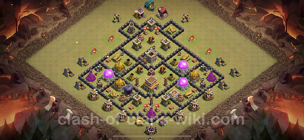 TH8 War Base Plan with Link, Anti Everything, Hybrid, Copy Town Hall 8 CWL Design 2024, #2045