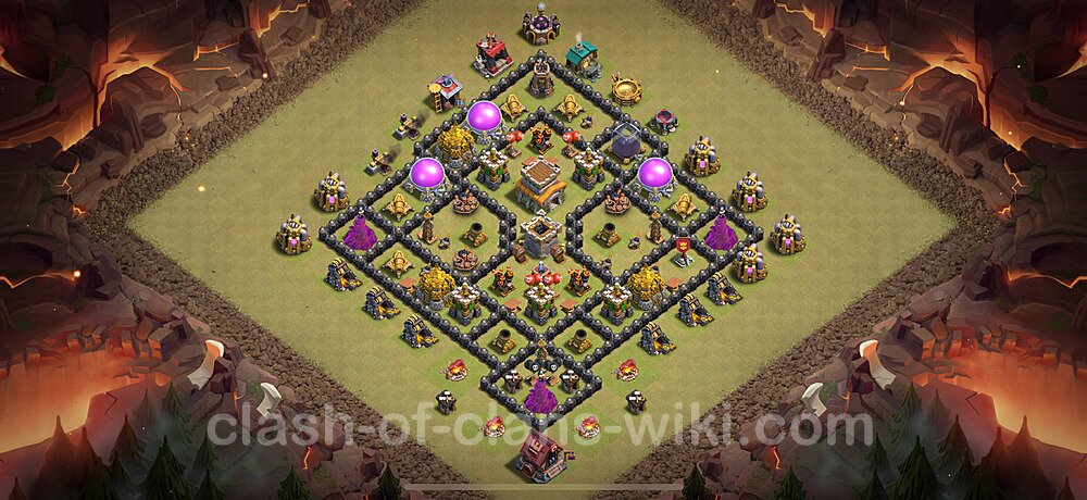 TH8 Max Levels War Base Plan with Link, Hybrid, Copy Town Hall 8 CWL Design 2025, #2065