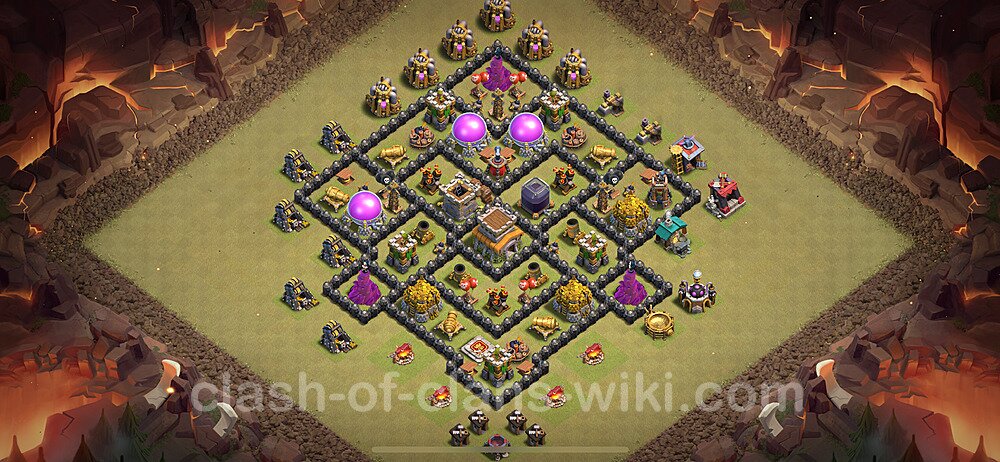 TH8 Anti 2 Stars War Base Plan with Link, Anti Everything, Copy Town Hall 8 CWL Design 2024, #2067