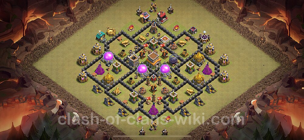 TH8 Anti 3 Stars War Base Plan with Link, Anti Everything, Copy Town Hall 8 CWL Design 2024, #2076