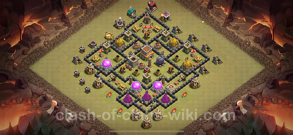 TH8 Anti 2 Stars War Base Plan with Link, Anti Everything, Copy Town Hall 8 CWL Design 2024, #2087