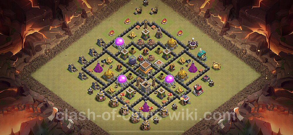 TH8 Anti 2 Stars War Base Plan with Link, Anti Everything, Copy Town Hall 8 CWL Design 2024, #2094