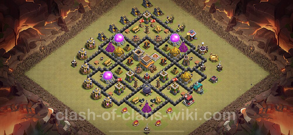 Die Anti 3 Sterne Clan War Base RH8 + Link, Anti Alles 2024 - COC Rathaus Level 8 Kriegsbase (CK / CW), #2095