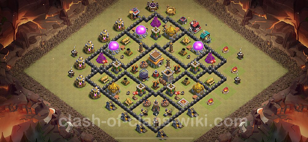 TH8 Anti 2 Stars War Base Plan with Link, Anti Everything, Copy Town Hall 8 CWL Design 2024, #2113