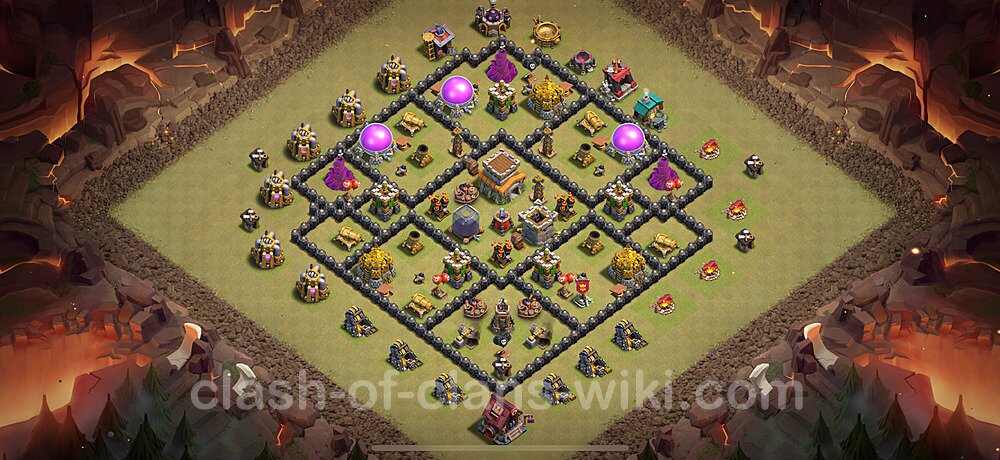 Die Anti 2 Sterne Clan War Base RH8 + Link, Anti Alles - COC Rathaus Level 8 Kriegsbase (CK / CW), #2113