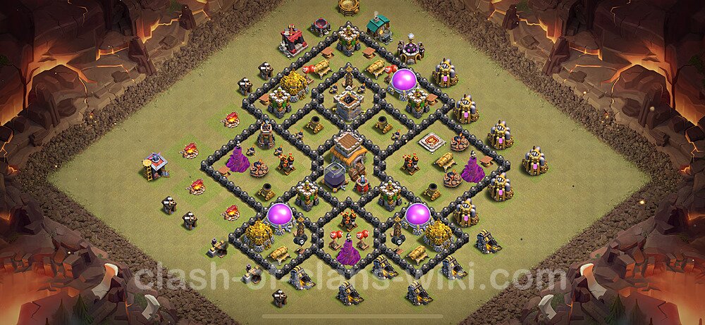 Die Clan War Base RH8 + Link 2024 - COC Rathaus Level 8 Kriegsbase (CK / CW), #2114