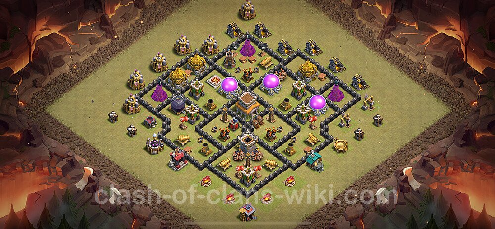 TH8 Anti 3 Stars War Base Plan with Link, Anti Everything, Copy Town Hall 8 CWL Design 2024, #2155