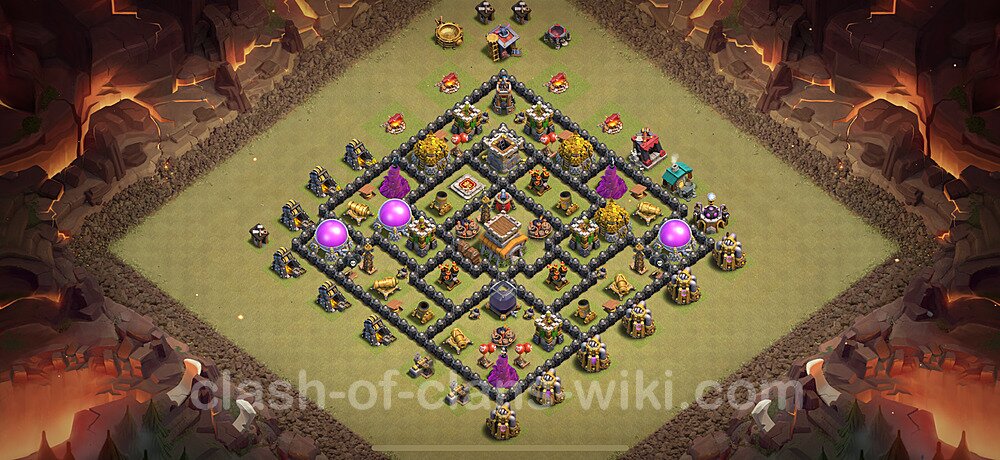 TH8 Anti 2 Stars War Base Plan with Link, Anti Everything, Copy Town Hall 8 CWL Design 2024, #2176