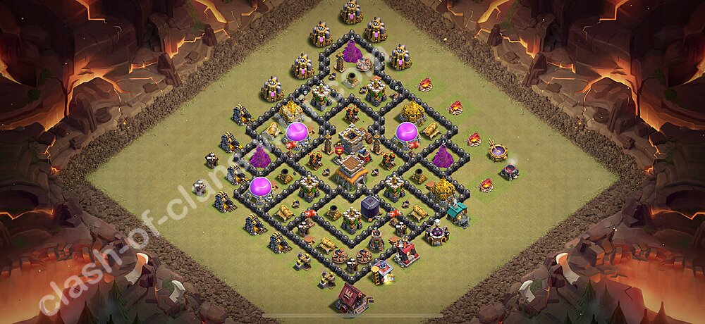 Top Anti 2 Etoiles Base de Guerre HDV 8 + Lien (Link), Hybride 2026 gdc - Hôtel de Ville 8 Base Copier, #2368