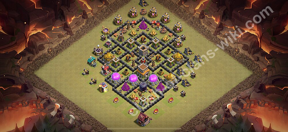 Непобедимая База ТХ 8 2026 Анти 2 Звезды для Лиги Войны Кланов (КВ / ЛВК) Скопировать, Анти Все, #2371