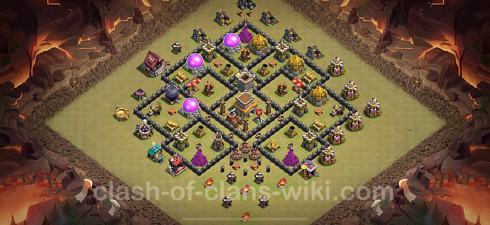 Die Anti 3 Sterne Clan War Base RH8 + Link, Anti Alles 2025 - COC Rathaus Level 8 Kriegsbase (CK / CW), #2423